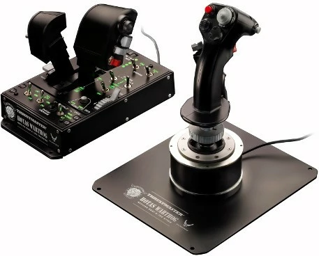 Profesionalni joystick in throttle Thrustmaster HOTAS Warthog, za PC, z napeljavo, črno/srebrn, set