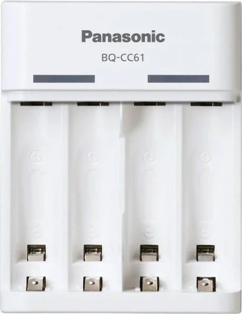 Polnilec baterij Panasonic BQ-CC61USB, USB, 4 mest, beli