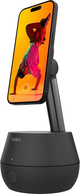 Aktivni nosilec za telefon Belkin Pro, 360° samodejno sledenje, polnilec, črn