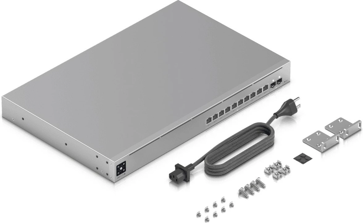 Upravljano omrežno stikalo, 10G priključki, PoE+++, rack 1U, Ubiquiti USW-Pro-XG-10-PoE