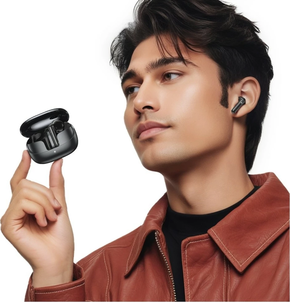 Brezžične TWS slušalke z ANC, Bluetooth 5.3, do 20 h s polnilno škatlico, USB-C, črne USAMS IF27