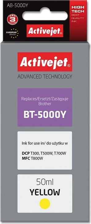 Zamenjava barve Activejet AB-5000Y za tiskalnike Brother, 50 ml, rumena
