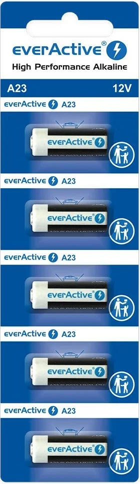Alkalne baterije everActive A23, 12 V, set 5 kosov