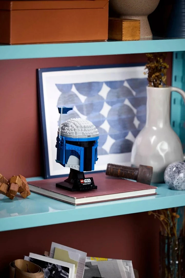 Kolekcionarski model čelade Jango Fett, LEGO Star Wars 75408, 816 kosov, za odrasle, modro/siv
