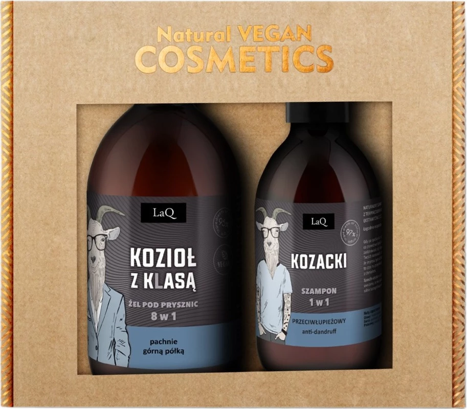 Set za moške, gel za tuš 500 ml + šampon proti prhljaju 300 ml, LaQ Goat with Class