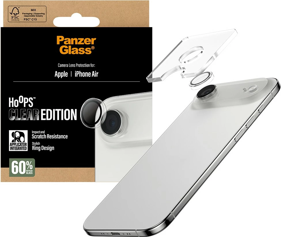 Zaščita leče PanzerGlass Hoops za iPhone Air, prozorna
