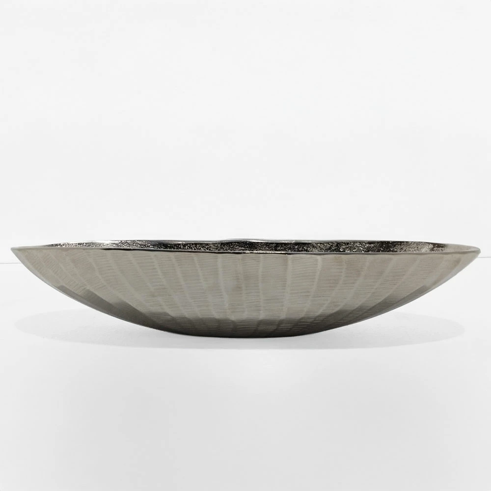 Dekorativna posoda CIOTO, aluminij, srebrne barve, 37x15x8 cm