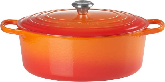 Ovalen lonec 6,3 L, gželezje z emajlom, oranžno/rdeč - Le Creuset 21178310902430