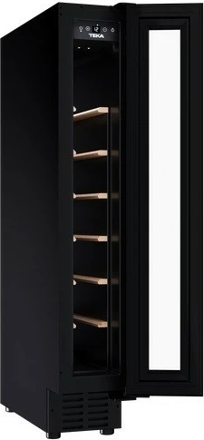 Vgradni hladilnik za vino, TEKA RVU 10008 GBK (113610003), 8 steklenic, zaslon in elektronsko upravljanje, LED, črn, razred G