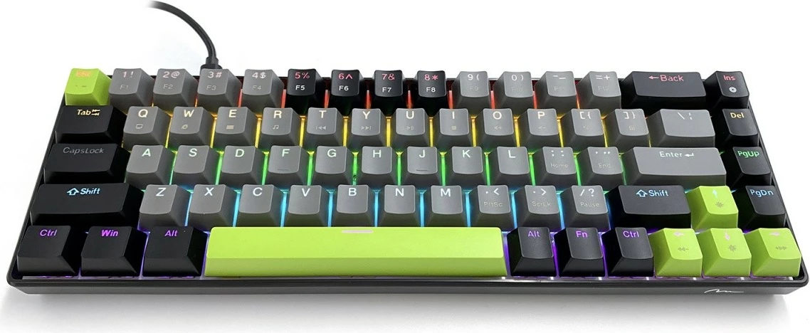 Mehanska gaming tipkovnica 60% z USB-C in RGB Media-Tech Red Core MX60 MT1260, črna/siva/zelena