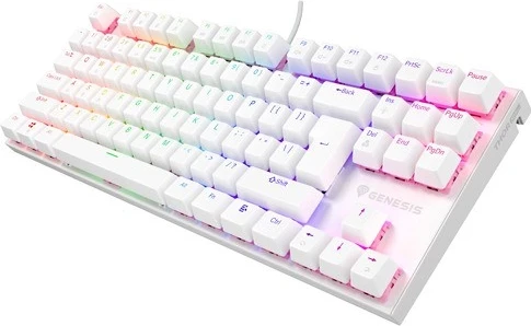 Mehanska tipkovnica Genesis Thor 303 TKL RGB, Outemu Peach Silent, bela