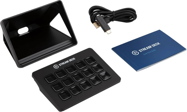 Kontrolnik z 15 programabilnimi gumbi, Elgato Stream Deck MK.2, 118 mm x 84 mm, črn