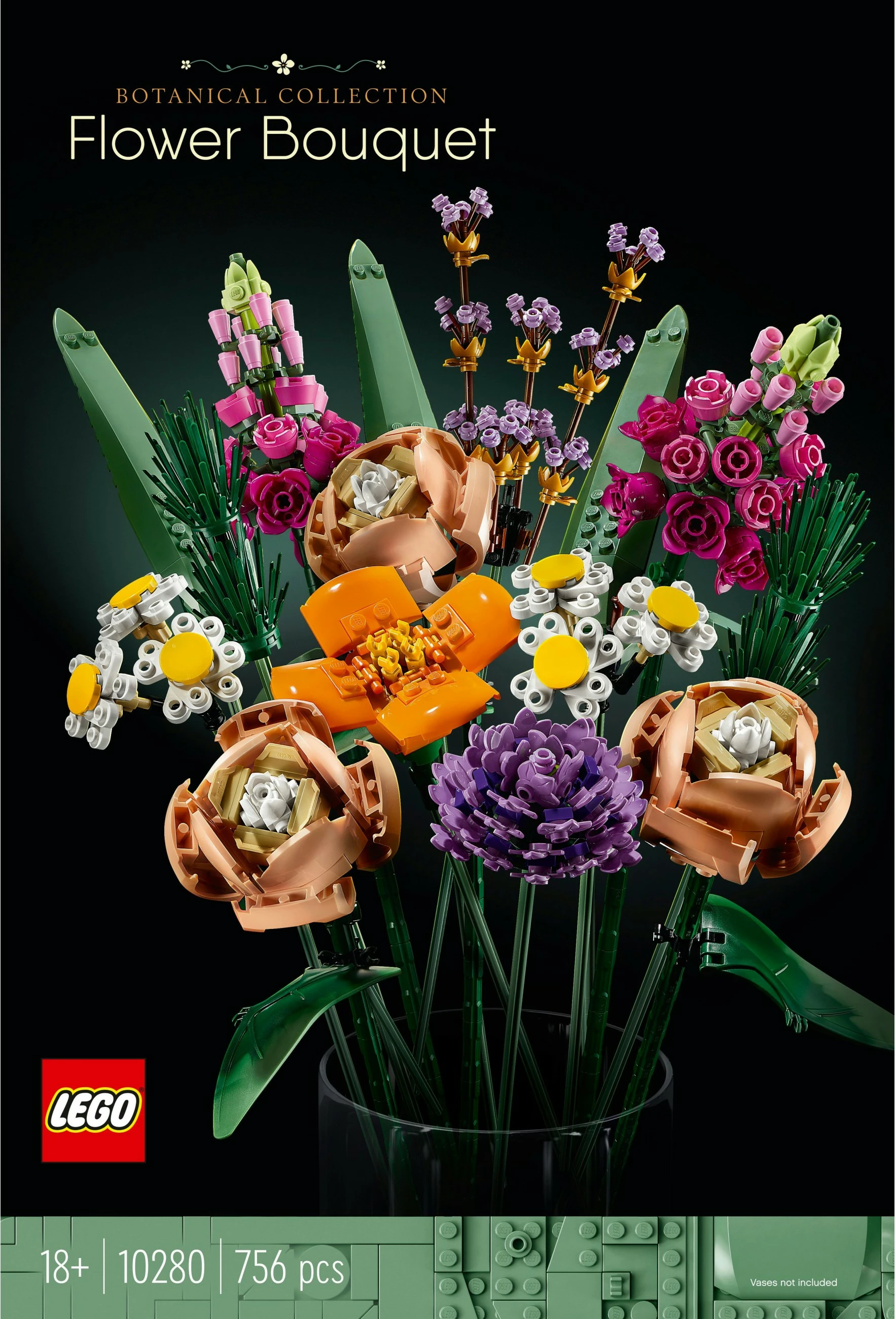 Buketa cvetov, LEGO ICONS Flower Bouquet, 756 kosov, večbarvno
