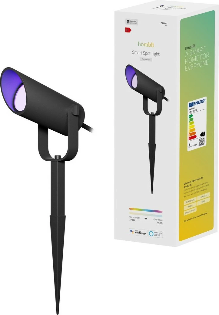 Smart reflektor za zunanjost, Hombli Outdoor, črn