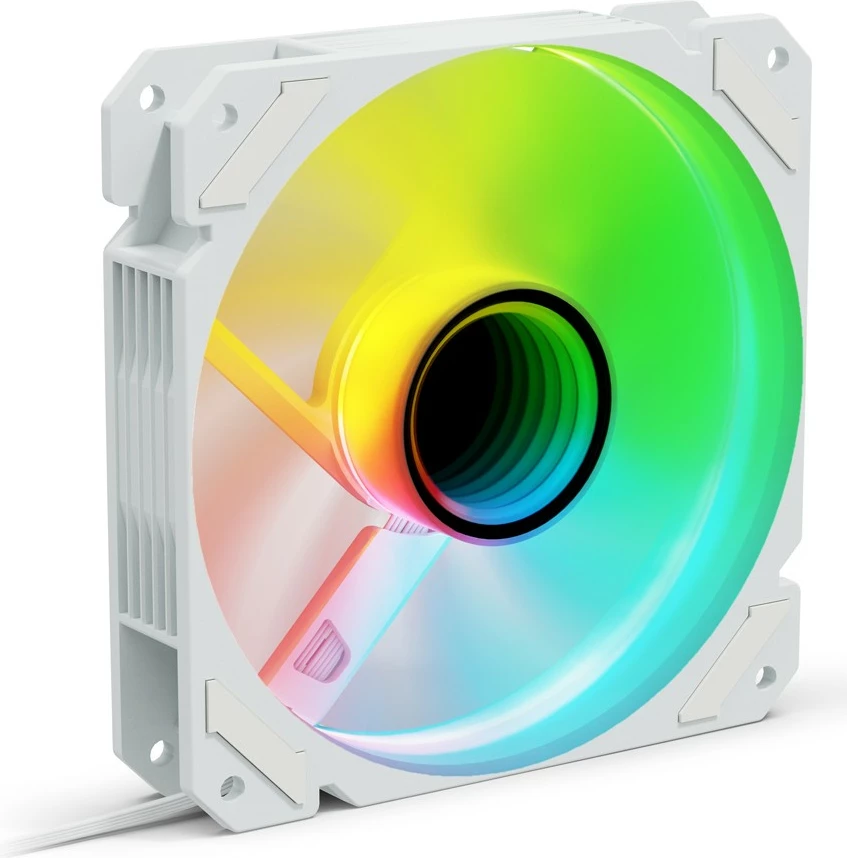Ventilator za ohišje Mirror RGB PWM REVERSE 120 mm, bel Sharkoon SHARK