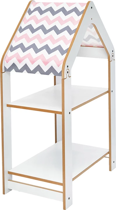 Polica Montessori Zoilen, bela-roza, MDF, 50x30x80 cm