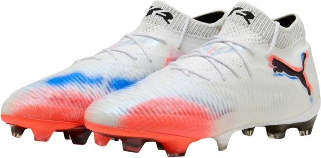 Nogometni čevlji za moške, beli-oranžni Puma Future 8 Ultimate FG M 108581 01