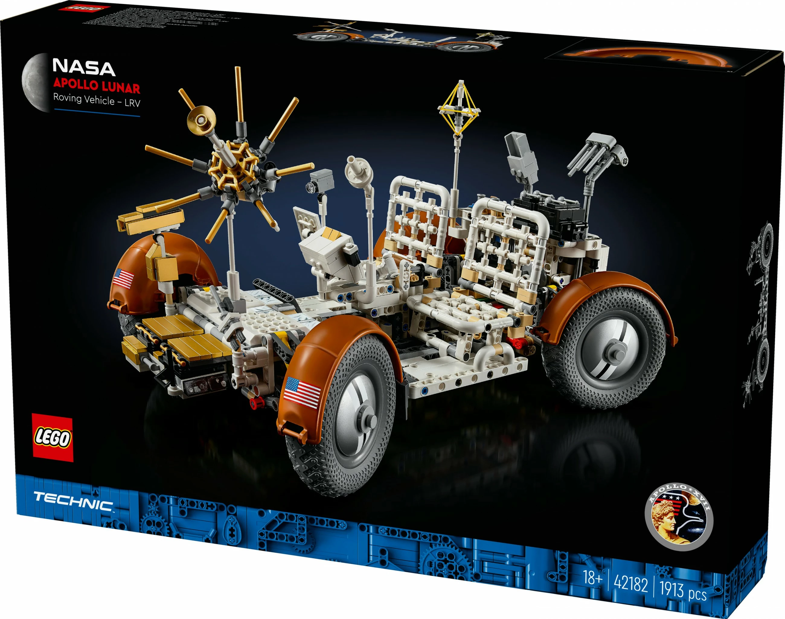 Model lune LEGO Technic NASA Apollo Lunar Roving Vehicle 42182, večbarven