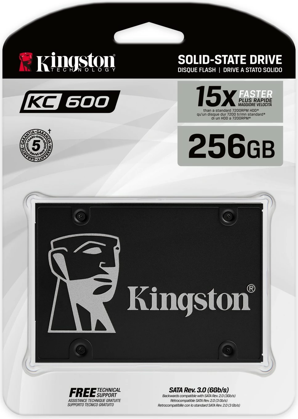 SSD 256 GB Kingston KC600, 2,5", 550 MB/s
