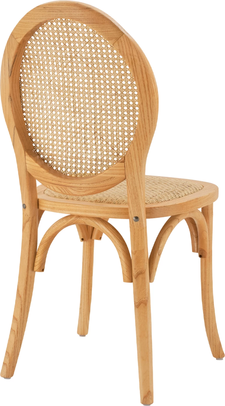 Leseni stol z ovalnim naslonom in ratanom v naravni barvi FH8745.01 45x50x97