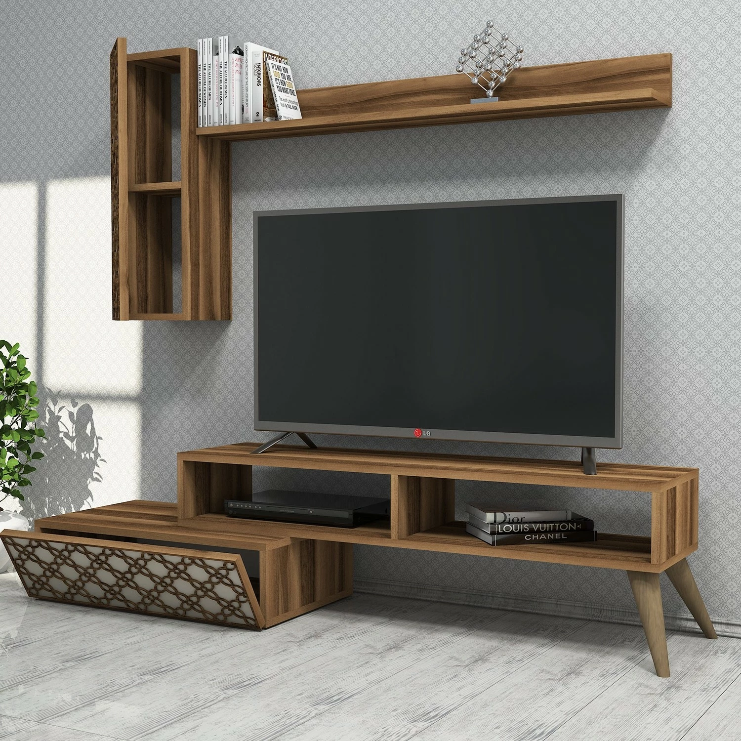 Komoda za TV Planet, rjavo-krem, Hanah Home