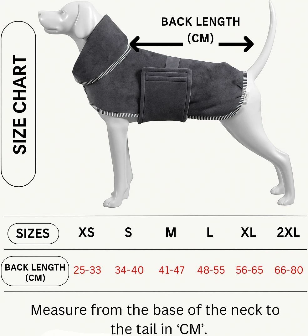 Kopalna halja za psa, siva, Paws & Whiskers Drygown, XS