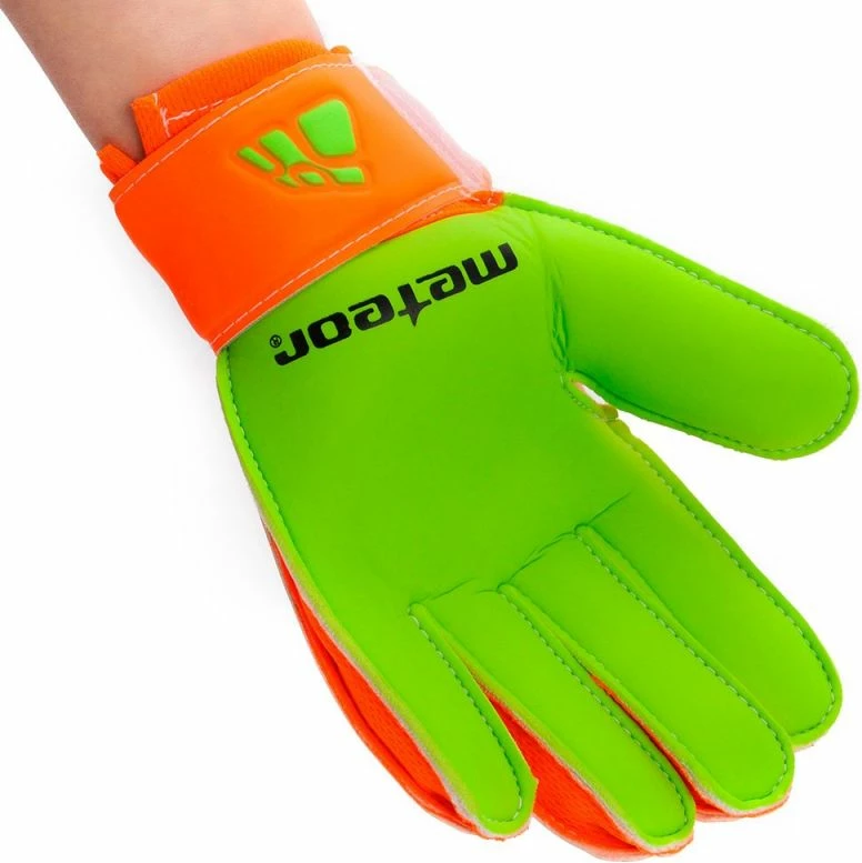 Rokavice za vratarja Meteor, moške in otroške, zelena in oranžna