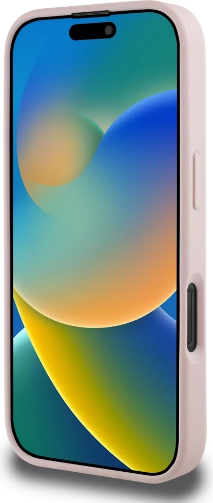 Zaščitni ovitek z motivom Peony in logotipom Guess, MagSafe za iPhone 16 Pro, roza