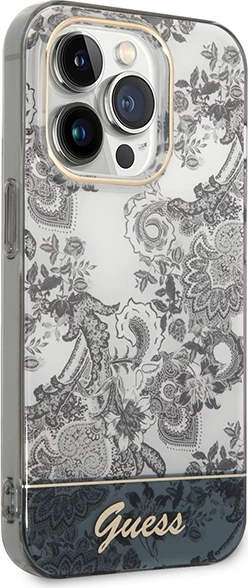 Ovitek Porcelain Collection Guess za iPhone 14 Pro Max 6,7", siv