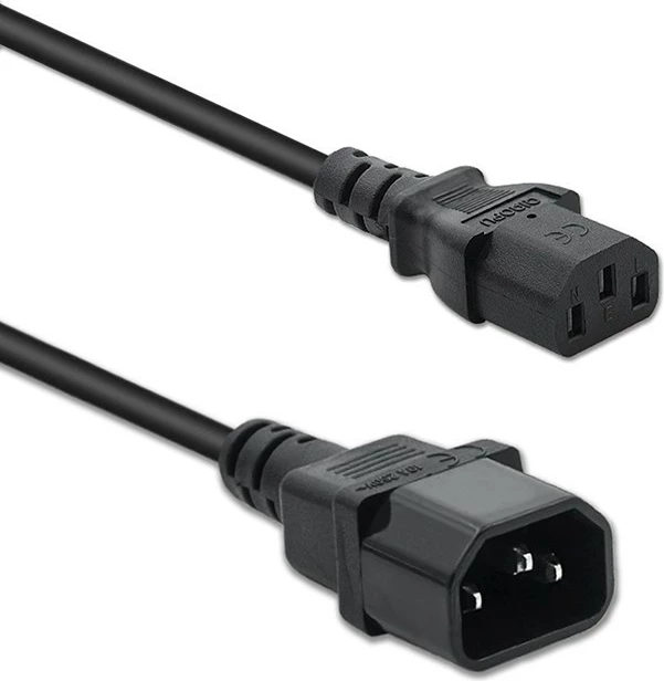 Napajalni kabel Qoltec 50459, IEC C13/C14, 1,5 m, črn