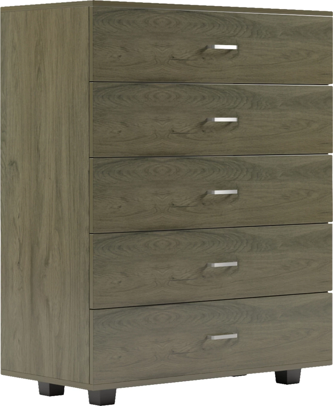 Komoda s petimi predali THORG FH8995.05 - melamin v temno olivni barvi 80Χ40Χ100Hcm