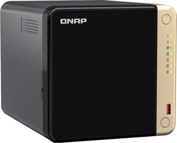 NAS QNAP TS-464-8G, 8 GB RAM, 4 Gigabit RJ-45 vtiči, HDMI, USB, črn