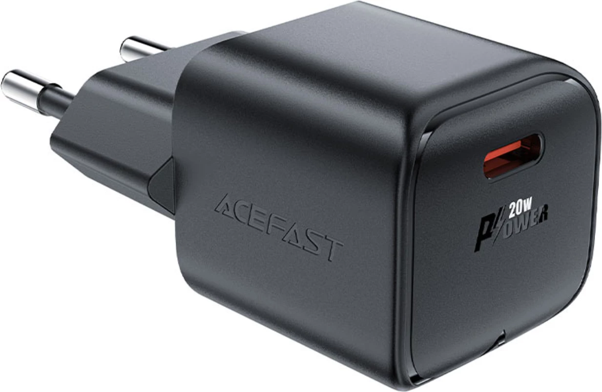 Zidni polnilec Acefast A73, GaN, 20W, USB-C, črn