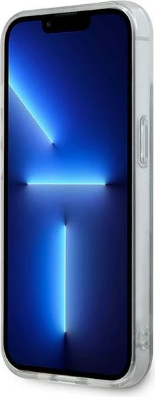 Zaščitni ovoj z vzorcem DKNY IML Checkered Mono in potiskanimi črtami MagSafe za iPhone 15/14/13, črn