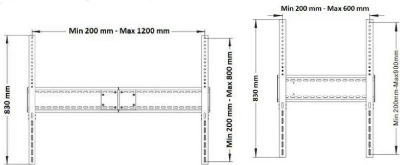 Stenski nosilec za TV/monitor Neomounts LFD-W1500, jeklo, 60–100", črn