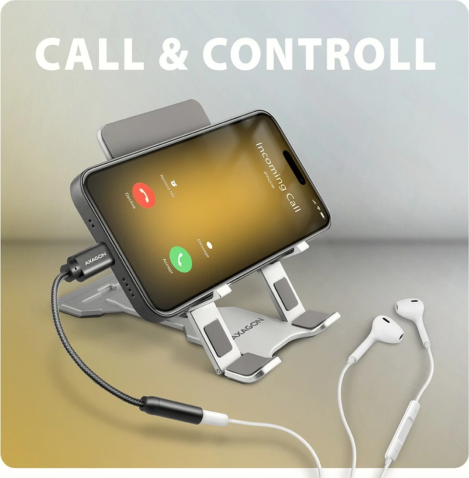 Zunanja zvočna kartica USB-C na 3,5 mm, DAC 32-bit/384 kHz, črna, AXAGON ADA-HC