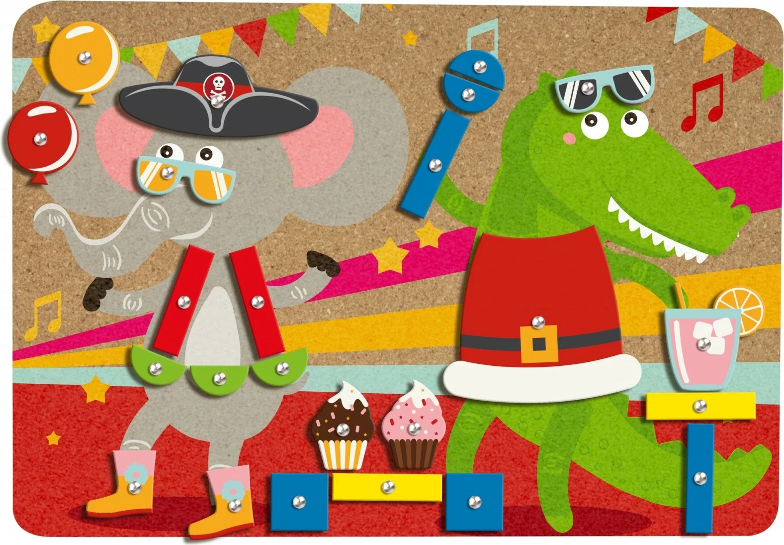 Izobraževalna igra Przybijanka Party Set Lena, 54 kosi, večbarvna