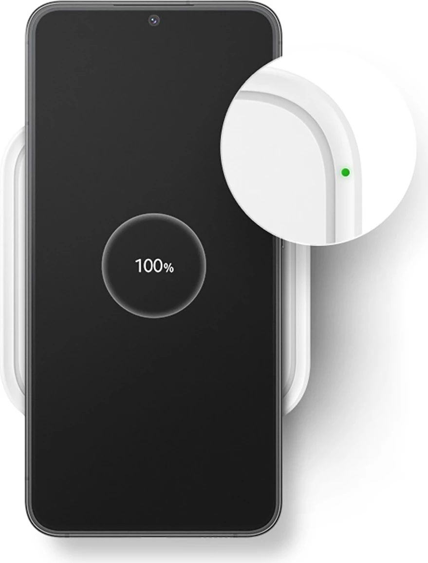 Brezžični polnilec, 15W, LED, USB-C, bel — Samsung EP-P2400TWEGEU, z napajalnikom