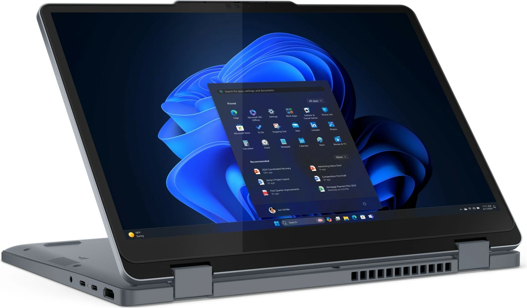 Prenosnik 2-v-1, 13" Lenovo 13w G3, Core i5 120U, 16 GB, 512 GB SSD, zaslon na dotik s pisalom, siv