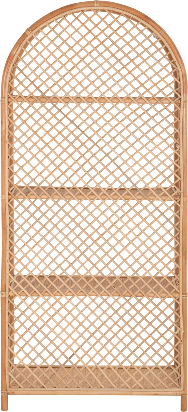 Polica za knjige iz naravnega ratana FH9552, naravna barva, 80x40x182 cm
