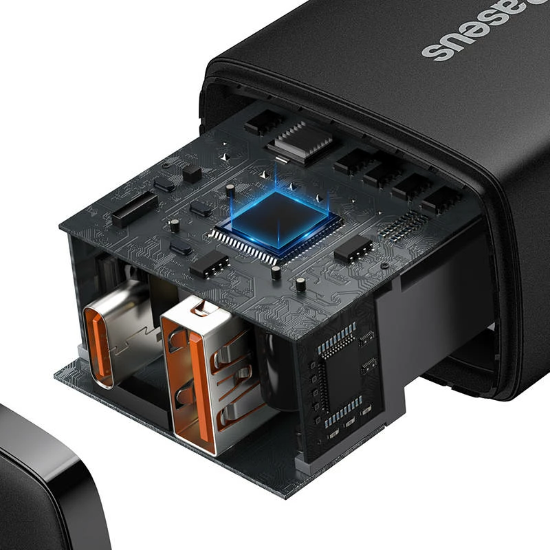 Hitri polnilec, Baseus Compact CCXJ-B01, 20W, USB/USB-C, črn
