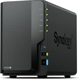 Shramba NAS Synology DS225+, Intel Celeron J4125, 2 GB RAM DDR4, namizna, črna