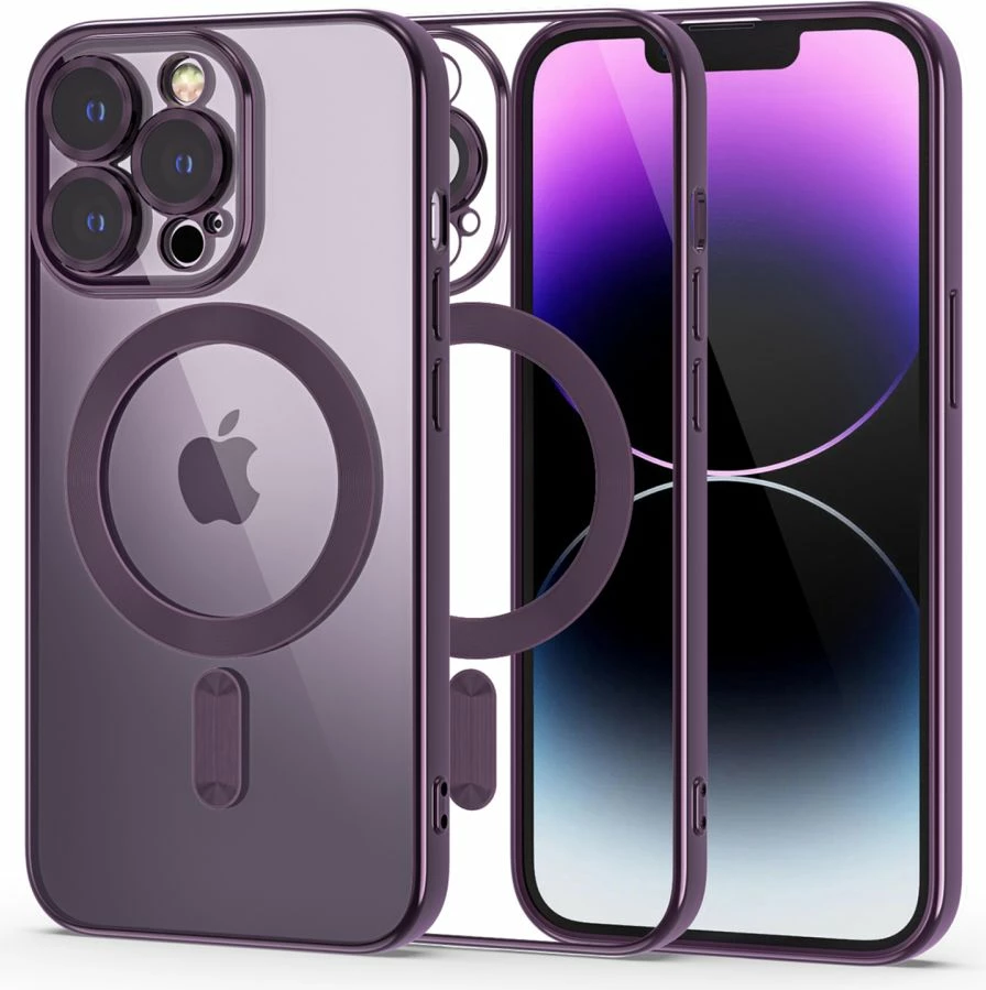 Ovitek za telefon MagShine Line MagSafe za iPhone 14 Pro, vijoličen — Tech-Protect