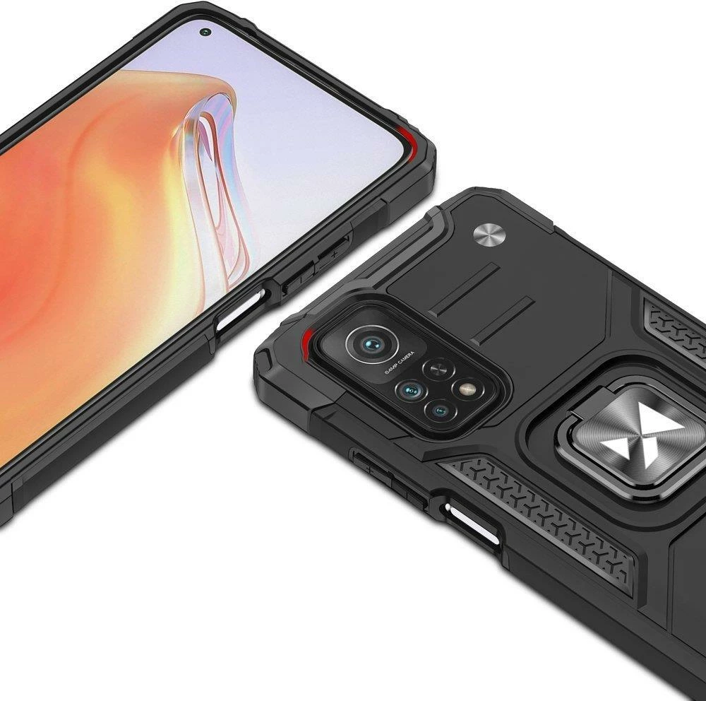 Zaščitni etui Ring Armor Tough Hybrid za Xiaomi Poco M4 Pro 5G / Redmi Note 11 5G / Redmi Note 11T 5G / Redmi Note 11S 5G, črn