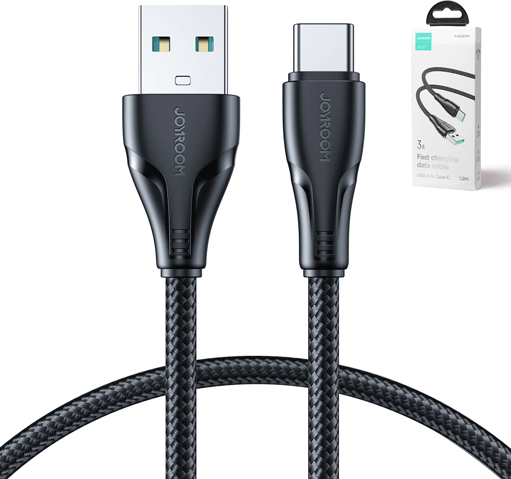 Kabel Joyroom Surpass Series A11, USB-A v USB-C, 1,2 m, 3A, črn