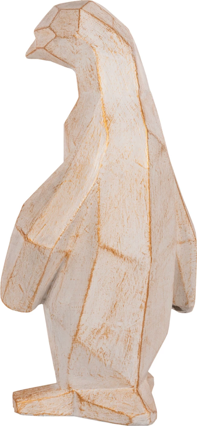 Talna dekoracija pingvin FH7915 GRC v beli patini z zlatimi detajli 30x20x60H cm