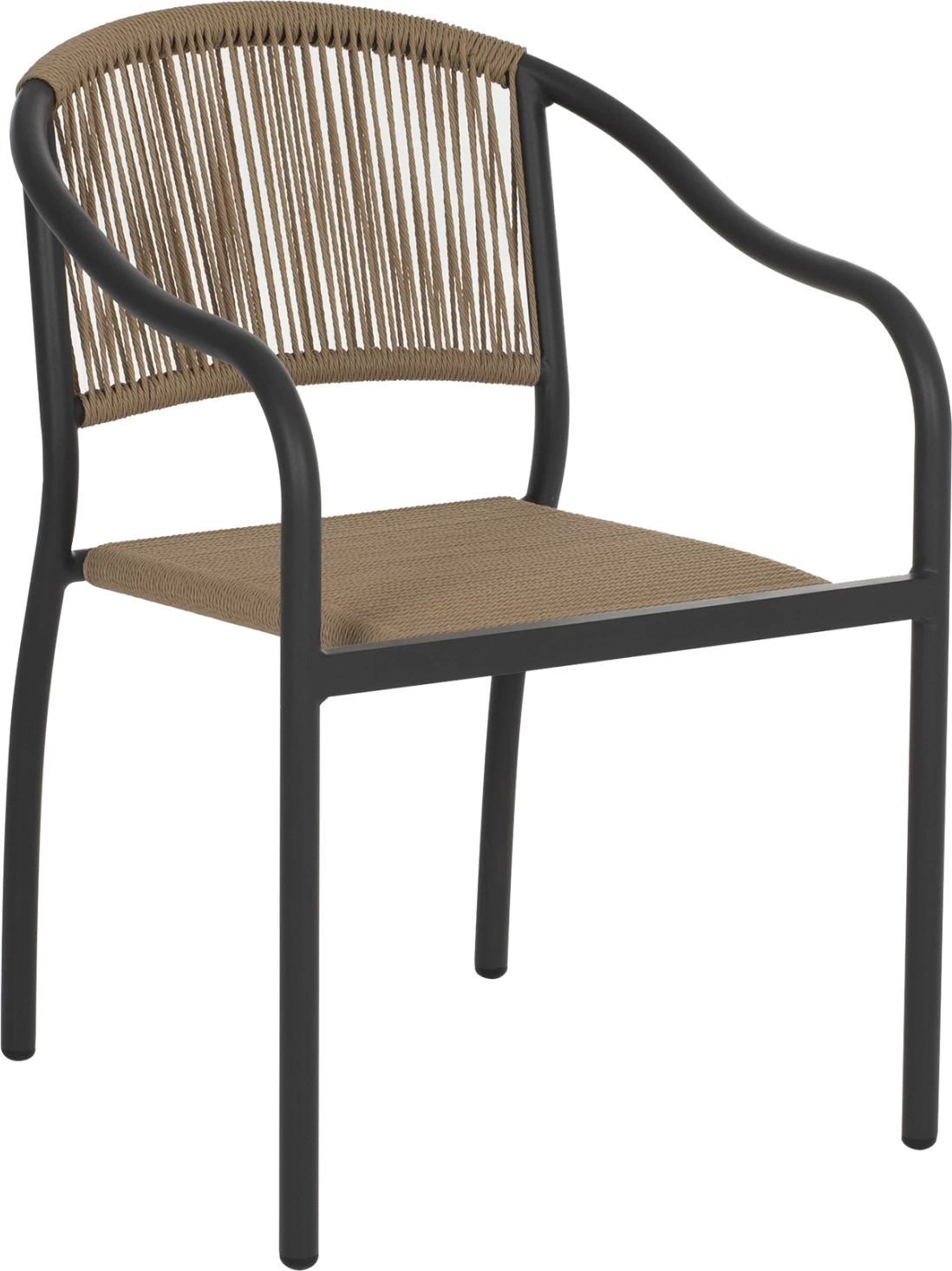 Stol iz aluminija FH5856.02 ogleno siva s PE pleteno vrvjo 57x63x80H