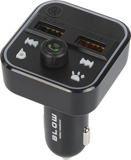 FM Bluetooth oddajnik BLOW 74-164#, 2x USB, QC3.0, RGB, črn