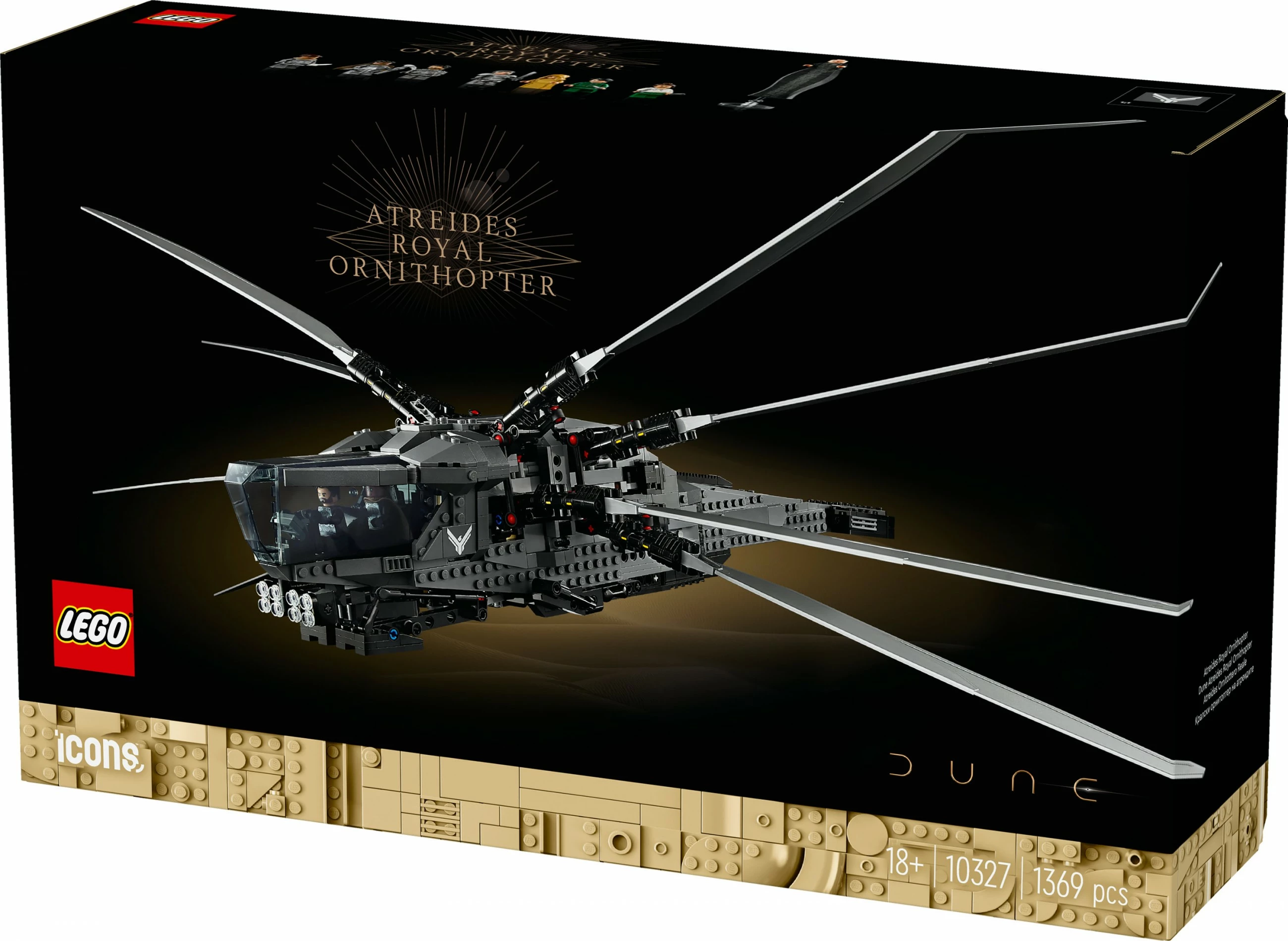 Komplet za sestavljanje Royal Ornithopter iz filma Dune, LEGO, 1369 kosov, večbarven