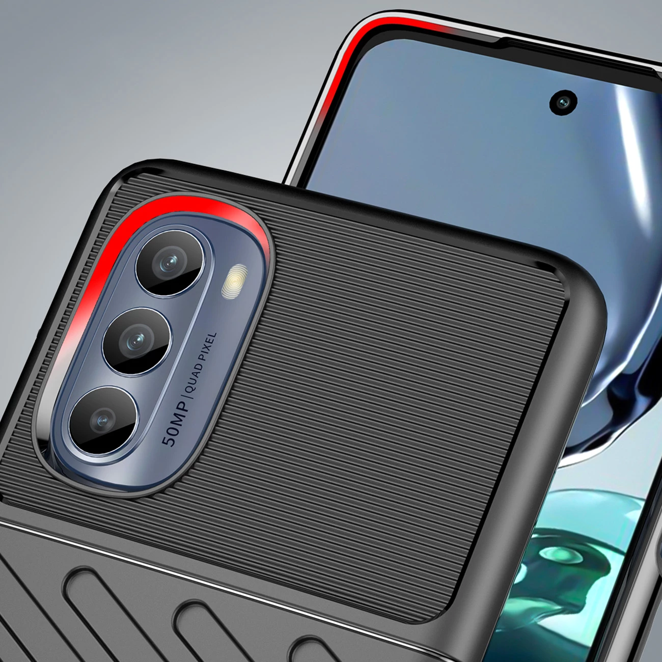Zaščitni ovitek Hurtel Thunder za Motorola Moto G62 5G, TPU, črn